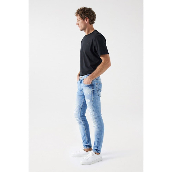 Salsa Jeans Pw Destroyed Slim Fit Farkut Sininen 33 Mies