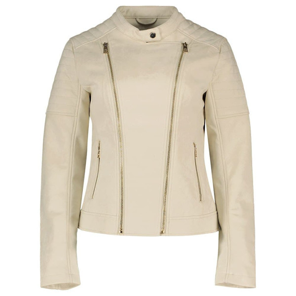 Salsa Jeans Suede Moto Jakke Beige M Kvinde