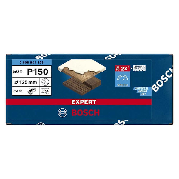 Bosch Professional Excentrisk Griptape Expert C470 125 Mm Multi G150 125 Mm 50 Enheter Guld