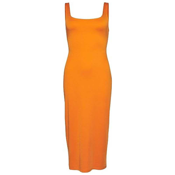 Superdry Square Neck Jersey ærmeløs Midikjole Orange S Kvinde