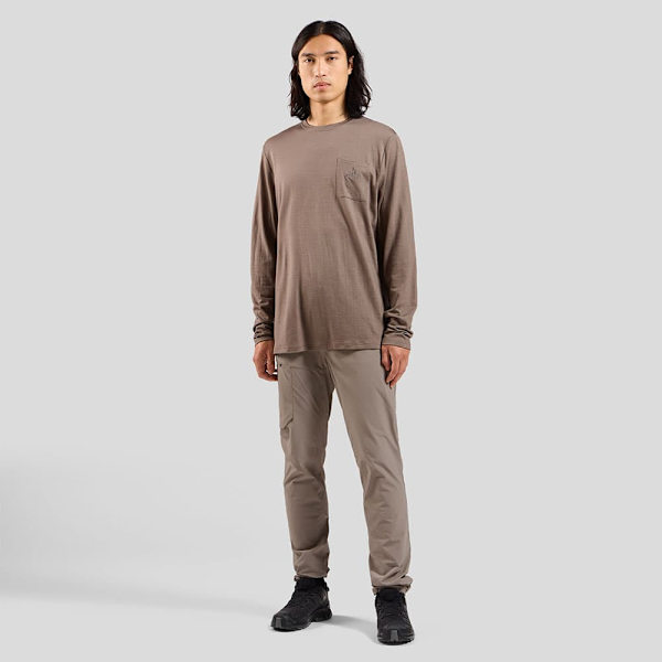 Odlo Merino 200 Pocket Langærmet Baselayer Brun L Mand