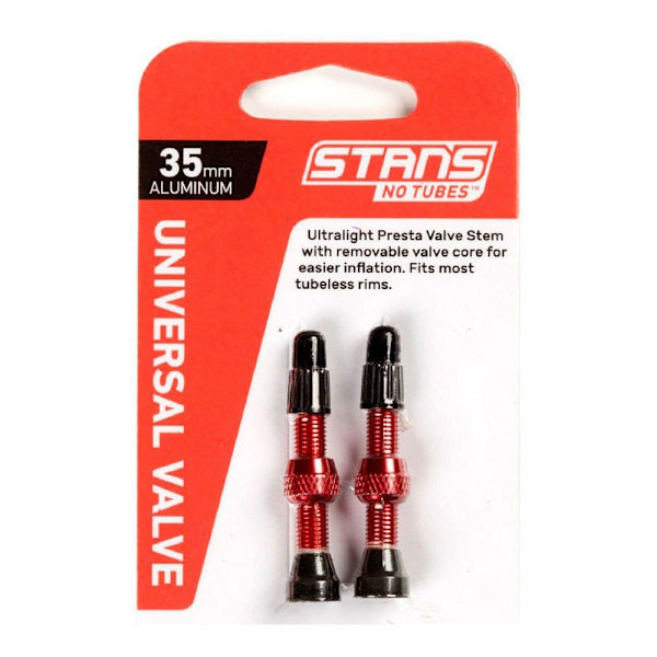 Stans No Tubes Venttiilit 2 Yksiköitä Punainen 35 mm