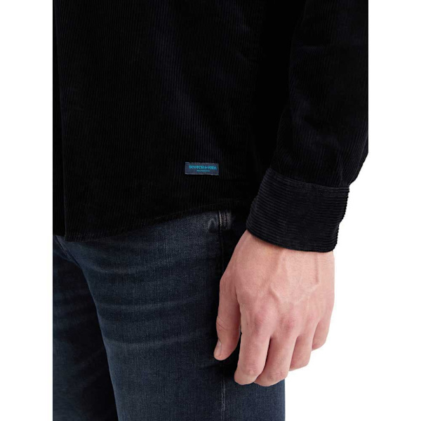 Scotch & Soda Solid Corduroy Pitkähihainen Paita Musta M Mies