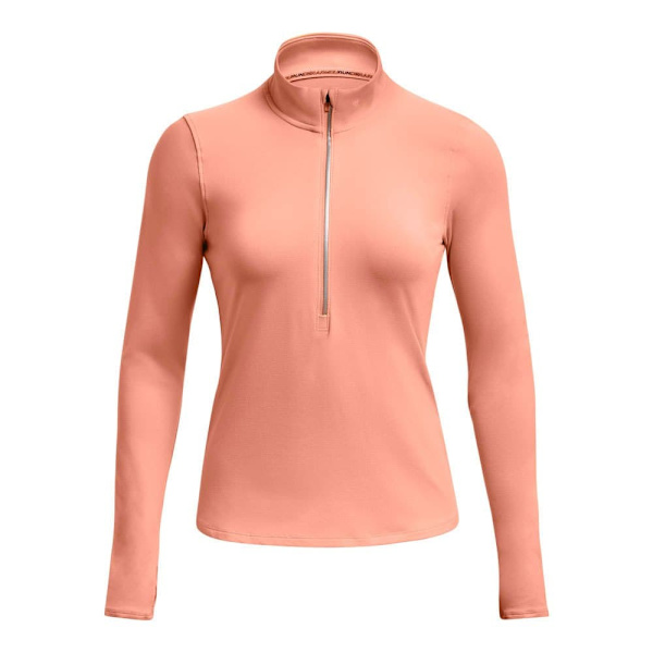 Under Armour T-shirt Med Halv Lynlås Qualifier Run Orange S Kvinde