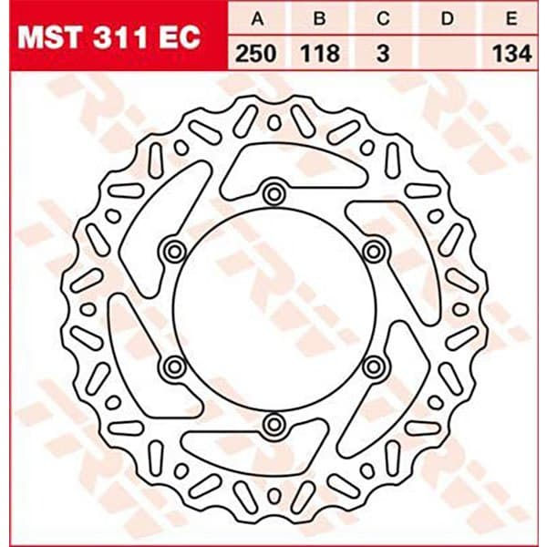 Trw Ec-cross-design Wave Suzuki Dr 125 Sm 12 Framskivbromsskiva Silver