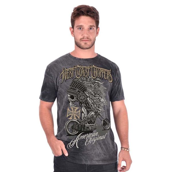 West Coast Choppers Lyhythihainen T-paita Chief Harmaa 3XL Mies