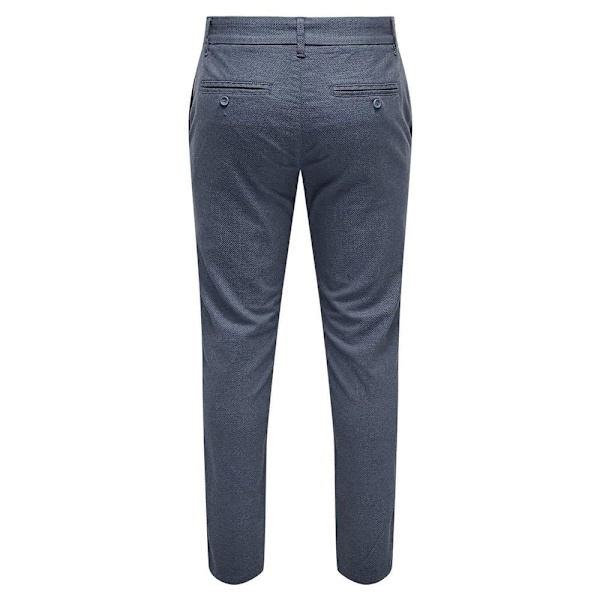 Only & Sons Mark Pete Slim Dobby 0058 Chinobyxor Blå 30 / 30 Man