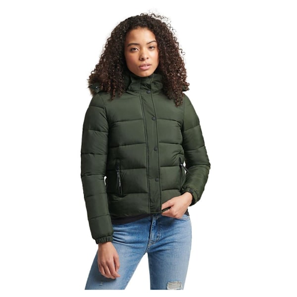 Superdry Jacka Vintage Hooded Mid Layer Short Grönt M Kvinna