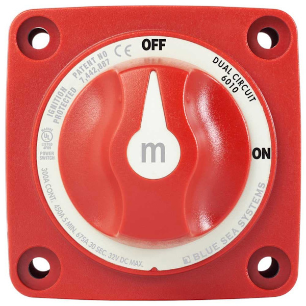 Blue Sea Systems Mini Battery Switch Dual Circuit Röd