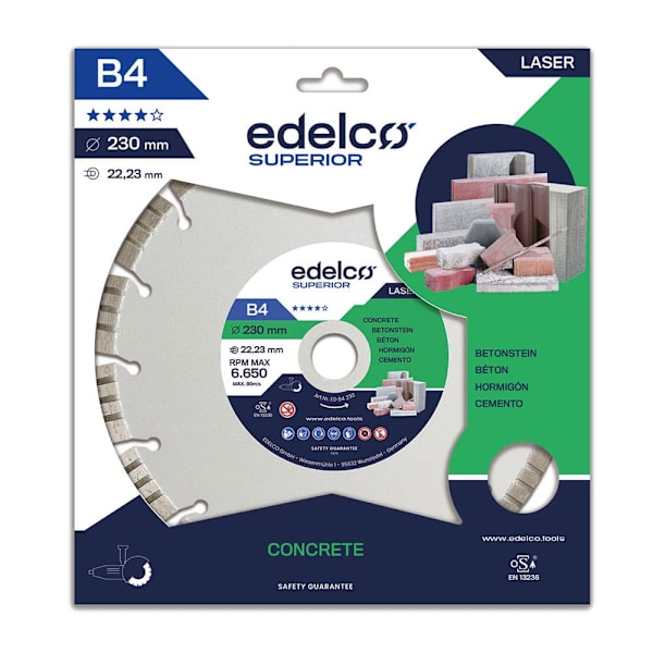 Edelco Diamantskiva För Betong B4 125x22 Mm