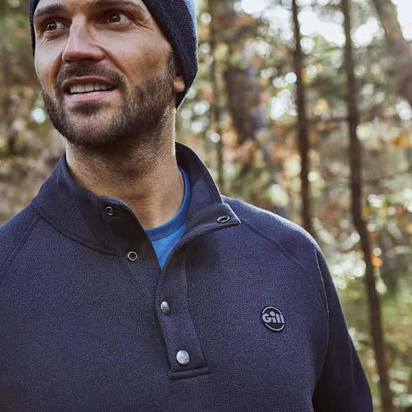 Gill Halv Lynlås Fleece Fisher Blå XL Mand