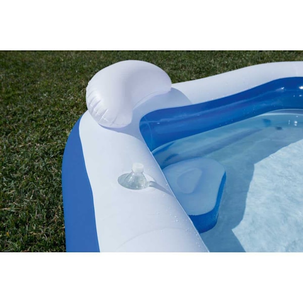 Bestway Firkantet Oppustelig Pool Family Fun 213x207x69 Cm Hvid,Blå 575 Liters