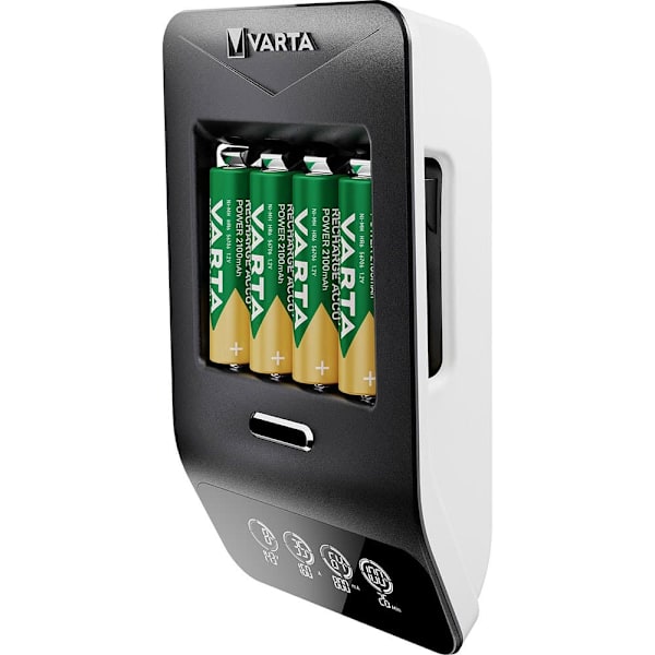 Varta Lcd Ultrahurtig Oplader Med 4 2100mah Aa12v 2100mah Aa12v Sort
