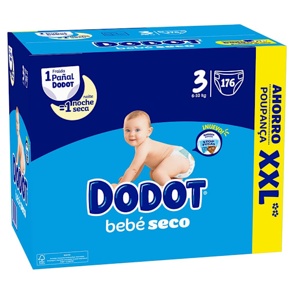 Dodot Låda Med Torra Babyblöjor Xxl Storlek 3 176 Enheter
