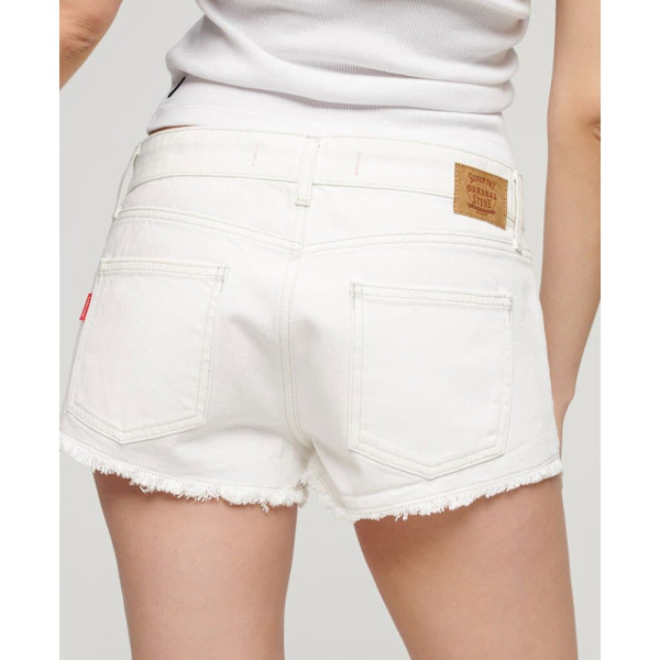 Superdry Vanliga Jeansshorts Med Midja Diamante Embellish Vit 28 Kvinna
