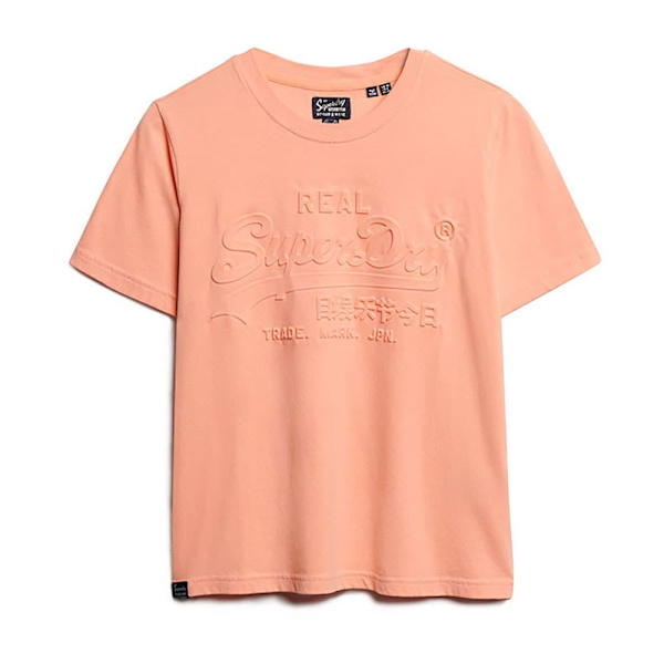 Superdry Embossed Vl Relaxed T-shirt Med Korte ærmer Rosa S Kvinde