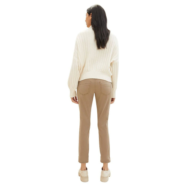 Tom Tailor Tapered Relaxed Byxor Beige 34 / 28 Kvinna