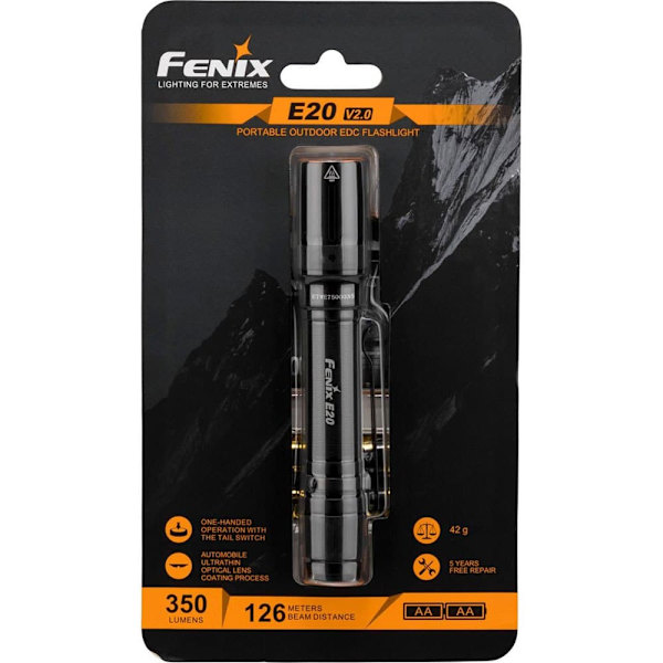 Fenix Led Lommelygte E20r V2.0 Sort Sort