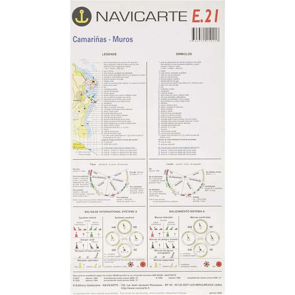Navicarte Camariñas-muroksen Merikartat E21 R-12 Kultainen