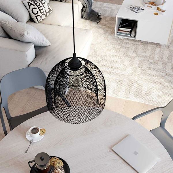 Creative Cables Tekstil Hængende Lampe Ghostbell Xl 1.2 M Sort