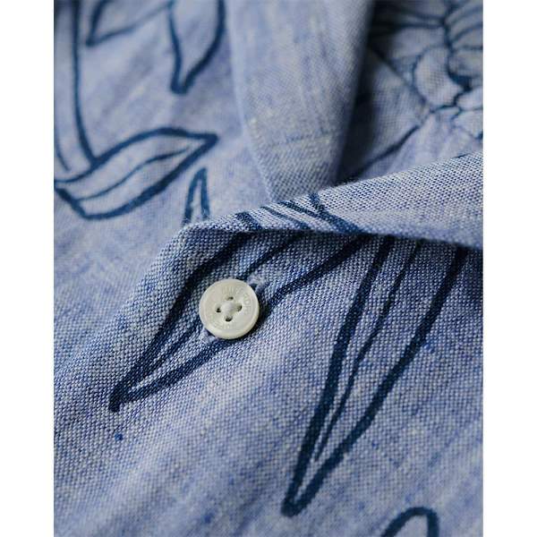 Superdry Open Collar Print Lyhythihainen Paita Sininen S Mies
