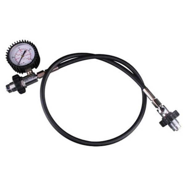 Oms Decanting Hose Din 300 Bar/4300 Psi With Metric Gauge Sort,Søvfarvet