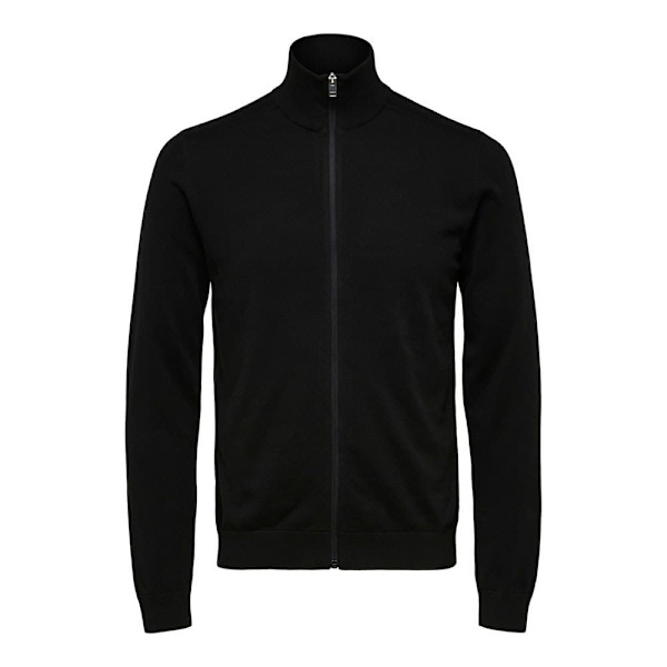 Selected Cardigan Med Full Dragkedja Berg Svart M Man