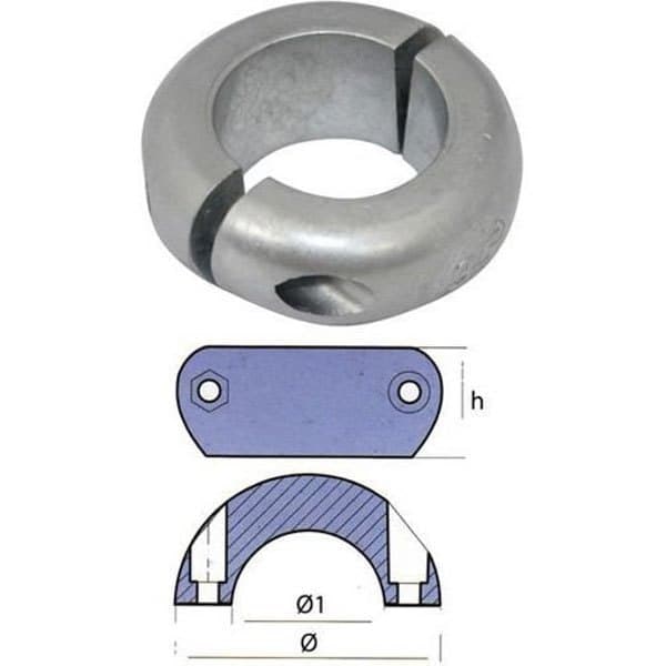 Tecnoseal Flad Krave Anode Søvfarvet 140 mm