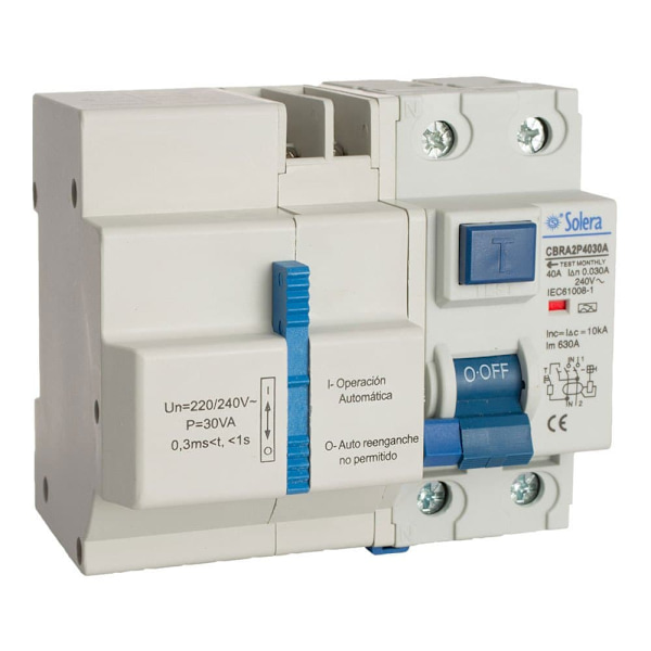 Solera Differentiale Med Automatisk Genforbindelse 2p 40a 30ma Hvid