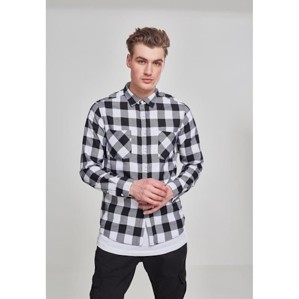 Urban Classics Basic Flannelskjorte Sort S Mand
