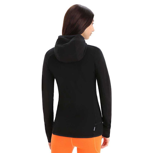 Icebreaker Hættetrøje Zone Knit Zip Sort XS Kvinde