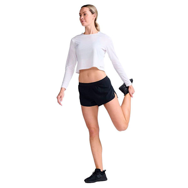 2xu Långärmad T-shirt Light Speed Tech Crop Vit XL Kvinna