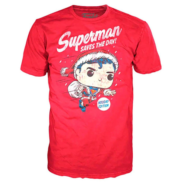 Funko Och Kortärmad T-shirt Dc Comics Superman Exklusiv Flockad Pop Flerfärgad S