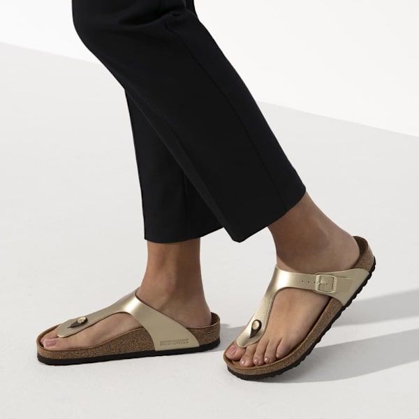 Birkenstock Sandaler Gizeh Birko-flor Large Guld EU 38 Kvinna