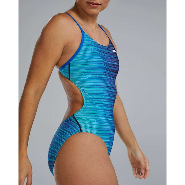 Tyr Baddräkt Durafast Elite Cutoutfit Speedwarp Blå 40 Kvinna
