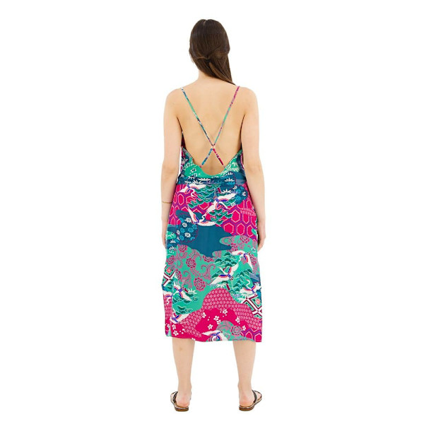 Superdry Printed Slip ærmeløs Lang Kjole Flerfarvet M Kvinde
