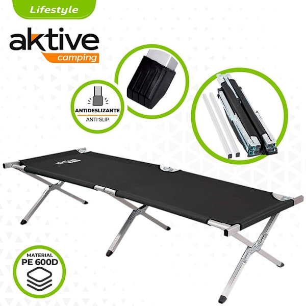 Aktive Campingseng 190x64 Cm Sort