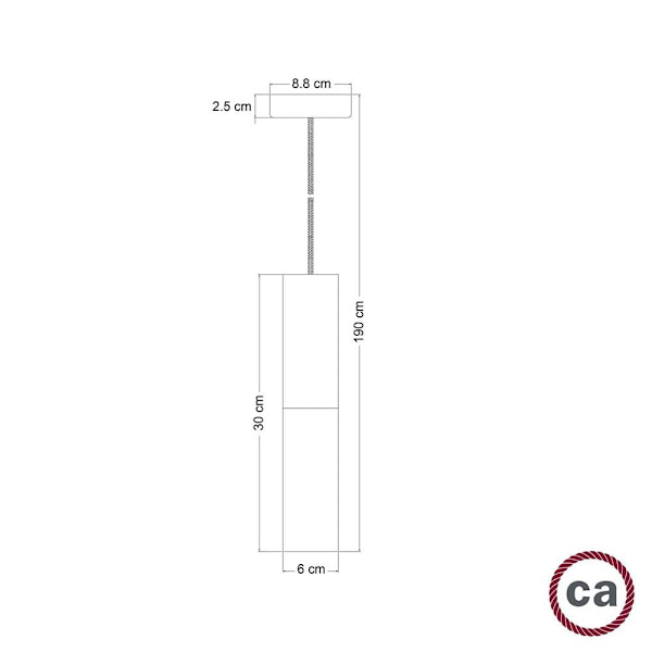 Creative Cables Hängande Lampa Textil Dubbel Tub-e14 1.9 M Guld