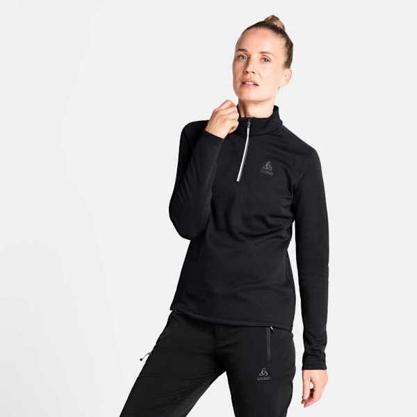 Odlo Besso 1/2 Lynlås Fleece Sort M Kvinde