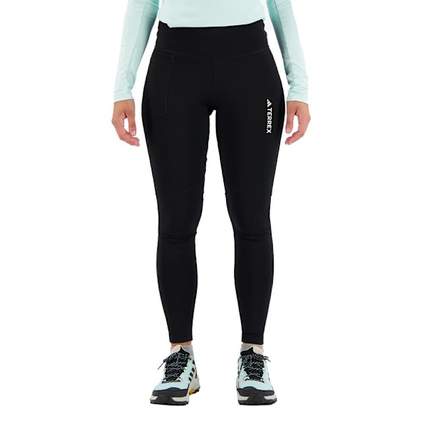 Adidas Leggings Organiser Multi Brushed Sort L Kvinde