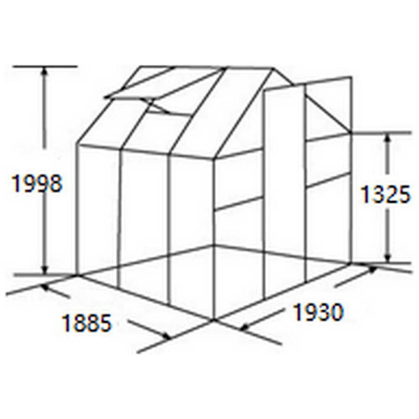 Gardiun Kasvihuone Lunada 3 3.63m² Kirkas 193 x 188 x 190 cm