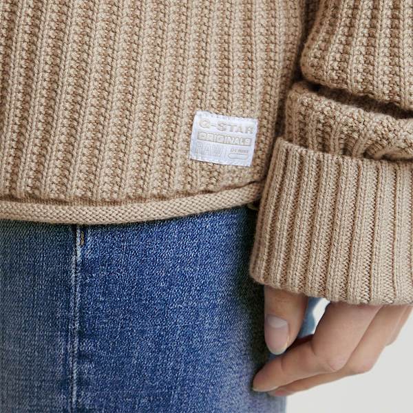 G-star D25753-d496 Tröja Med Hög Krage Beige L Kvinna