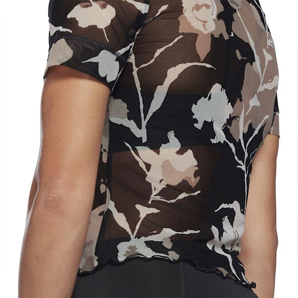 Reebok Kortärmad T-shirt Myt Aop Mesh Svart M Kvinna
