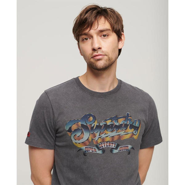 Superdry Rock Graphic Band T-shirt Med Korta ärmar Grå 2XL Man