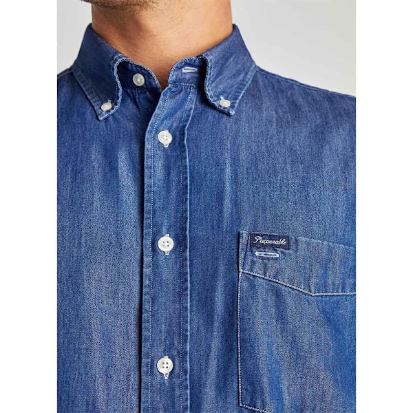 FaÇonnable Lang ærmet Skjorte Clb Bd Spw Chbry Blå 2XL Mand