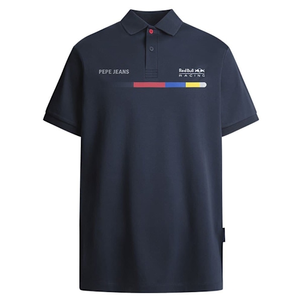 Red Bull Racing Graphic Print Logo Polo Kortærmet Polo Blå,Grå XL Mand