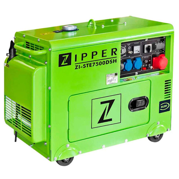 Zipper Enfaset Generator Zi-ste7500dsh Diesel Gylden