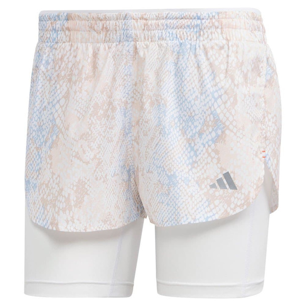Adidas Shorts Fast 2 In 1 Aop Hvid L Kvinde