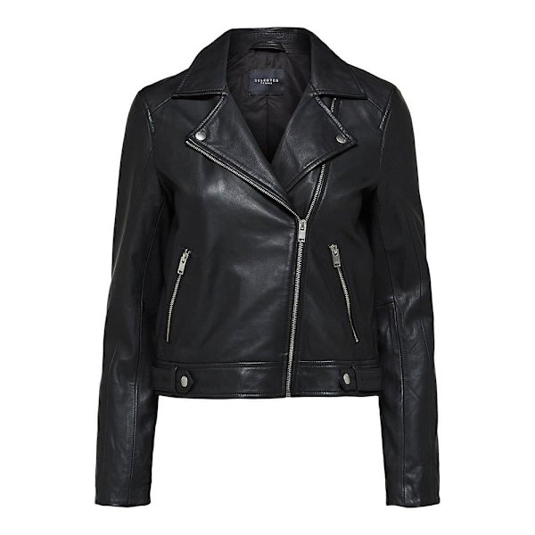 Selected Jacka Katie Leather Svart 38 Kvinna