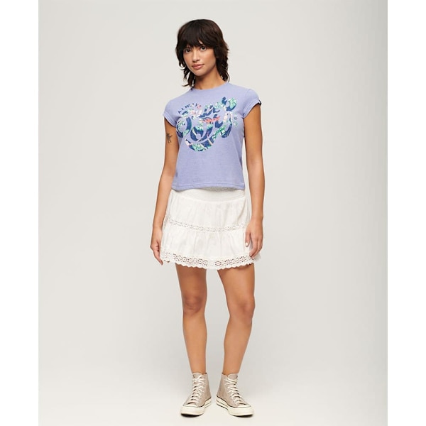 Superdry Floral Scripted Lyhythihainen T-paita Violetti XS Nainen